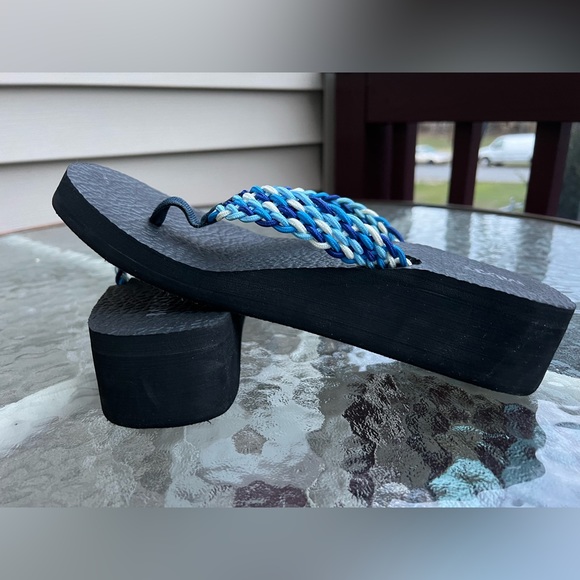 Blue Platform Flip Flops - Picture 3 of 4